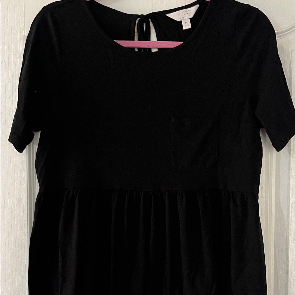 Maternity  Black Short Sleeve Babydoll Top - Unknown Brand